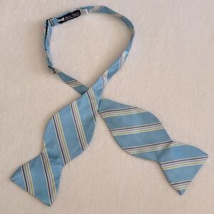 Beau Ties | Pastel Stripe Silk Self Tie Adjustable Hand Sewn Vermont Bow Tie
